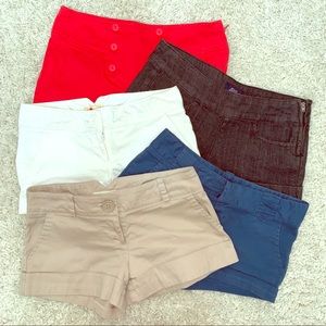 FIVE cuffed shorts (size SMALL)